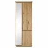 Garderobenschrank In Eiche Furnier Mit Spiegel - Elbow -wohnen.de-Shop garderobenschrank in eiche furnier mit spiegel 3 tuerig 75x195x41 elbow 01