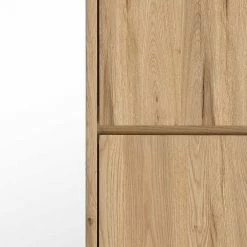 Garderobenschrank In Eiche Furnier Mit Spiegel - Elbow -wohnen.de-Shop garderobenschrank in eiche furnier mit spiegel 3 tuerig 75x195x41 elbow 03