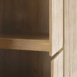 Garderobenschrank In Eiche Furnier Mit Spiegel - Elbow -wohnen.de-Shop garderobenschrank in eiche furnier mit spiegel 3 tuerig 75x195x41 elbow 04