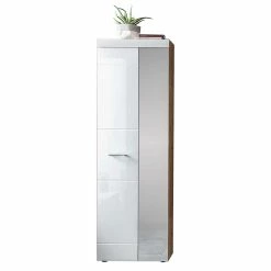 Garderobenschrank In Weiß Hochglanz Mit Spiegel - Laurela