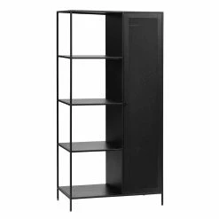 Industrial Garderobenschrank Mit Gittertür - Pyrona -wohnen.de-Shop industrial garderobenschrank mit gittertuer vier offenen faechern pyrona 04