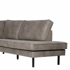 Kunstleder Retro Eckcouch In Grau - Patria -wohnen.de-Shop kunstleder retro eckcouch in grau mit wellenunterfederung patria 05