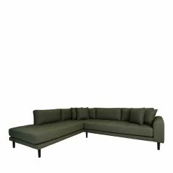 L-Wohnlandschaft In Oliv Grün Stoff - Udolph -wohnen.de-Shop l wohnlandschaft in oliv gruen stoff schwarz eiche massivholz udolph f