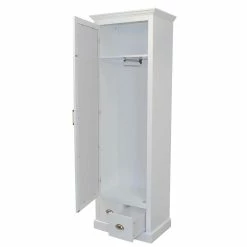 Landhaus Garderobenschrank Mit Spiegel - Checky -wohnen.de-Shop landhaus garderobenschrank mit spiegel in weiss 1 tuer 2 schubladen checky 03