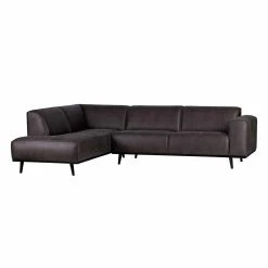 Leder Polsterecke Oleum Aus Recyclingleder Dunkelgrau -wohnen.de-Shop leder polsterecke recyclingleder dunkelgrau mit metall gestell oleum 02