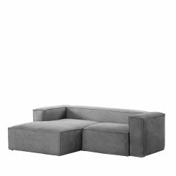 Modernes Breitcord Ecksofa In Grau - Hanyas -wohnen.de-Shop modernes breitcord ecksofa in grau fuer zwei personen hanyas f
