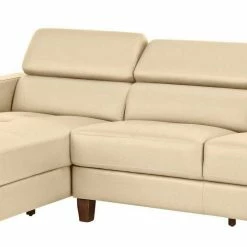 Modernes Ecksofa In Creme & Braun - Romy -wohnen.de-Shop modernes ecksofa in creme braun aus kunstleder massivholz romy 04