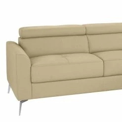 Polsterecke Für 5 Personen In Creme & Chrom - Reyras -wohnen.de-Shop polsterecke fuer 5 personen in creme chrom aus kunstleder metall reyras 02