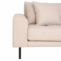 Polsterecke In Beige Stoff - Pogarana -wohnen.de-Shop polsterecke in beige stoff und schwarz metall 4 sitzer pogarana 04