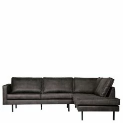Retro Ecksofa Rundecke In Schwarz - Avonita -wohnen.de-Shop retro ecksofa rundecke in schwarz kunstleder 4 sitzplaetze avonita 02