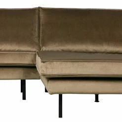 Retro Velvet Ecksofa In Taupe - Museo -wohnen.de-Shop retro velvet ecksofa in taupe mit schwarzen metallbeinen museo 04