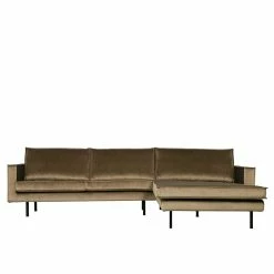 Retro Velvet Ecksofa In Taupe - Museo -wohnen.de-Shop retro velvet ecksofa in taupe mit schwarzen metallbeinen museo f