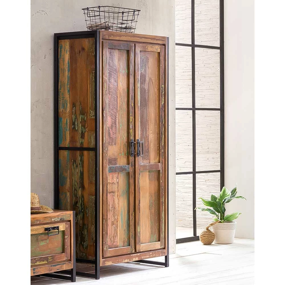 Shabby Chic Dielenschrank Aus Recyclingholz - Ensley 7 Shabby Chic Dielenschrank Aus Recyclingholz - Ensley – Bild 5