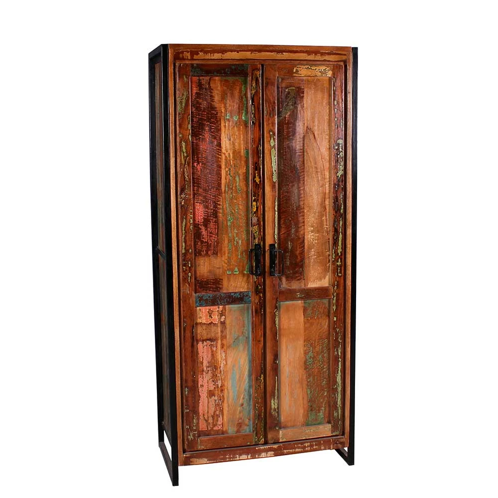 Shabby Chic Dielenschrank Aus Recyclingholz - Ensley 4 Shabby Chic Dielenschrank Aus Recyclingholz - Ensley – Bild 2