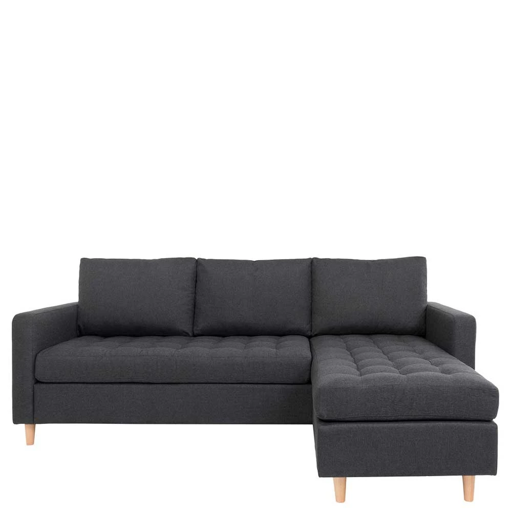 Skandi Ecksofa In Dunkelgrau & Natur - Dennja 5 Skandi Ecksofa In Dunkelgrau & Natur - Dennja – Bild 3