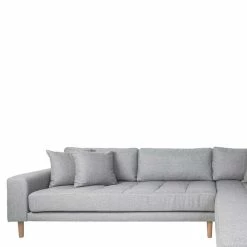 Skandi Polsterecke Mit Vier Sitzplätzen - Heart -wohnen.de-Shop skandi polsterecke mit vier sitzplaetzen in hellgrau stoff eiche holz heart 04