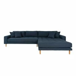 Skandi Stil Ecksofa In Dunkelblau Webstoff - Friscura -wohnen.de-Shop skandi stil ecksofa in dunkelblau webstoff und eichefarben massivholz friscura 02