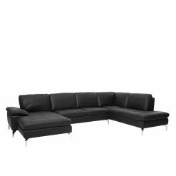 U-Form Polsterecke In Schwarz - Elivazon -wohnen.de-Shop u form polsterecke in schwarz aus echtleder kunstleder elivazon f