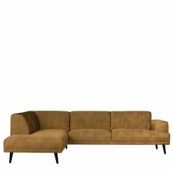 Viersitzer Polsterecke In Ocker Samt - Nocro -wohnen.de-Shop viersitzer polsterecke in ocker samt mit holzbeinen in schwarz nocro 02