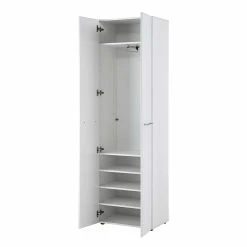 Weißer Flur Schrank Mit Glas-Front - Goeca -wohnen.de-Shop weisser flur schrank mit glas front 2 tuerig 59x197x40 cm goeca 04