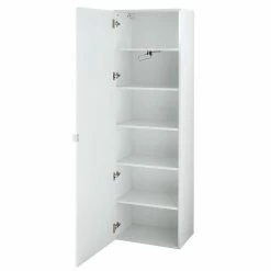 Weißer Flurschrank Für Stand- & Wandmontage - Indiesta -wohnen.de-Shop weisser flurschrank fuer stand wandmontage 1 tuerig 55x179x37 indiesta 02