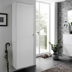 Weißer Flurschrank Für Stand- & Wandmontage - Indiesta -wohnen.de-Shop weisser flurschrank fuer stand wandmontage 1 tuerig 55x179x37 indiesta 05