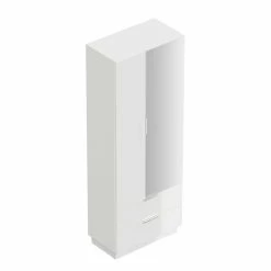 Weißer Hochglanz Flurschrank Mit Spiegel - Ziolas -wohnen.de-Shop weisser hochglanz flurschrank mit spiegel 2 tueren 2 schubladen ziolas 05