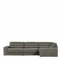 Wohnzimmer L Sofa In Grau Strukturstoff - Terrazas